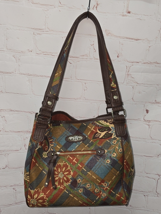 Spartina 449 Handbags - Spartina 449 Plaid Gracie Floral Shoulder Bag in Brown, Green, Blue, Red